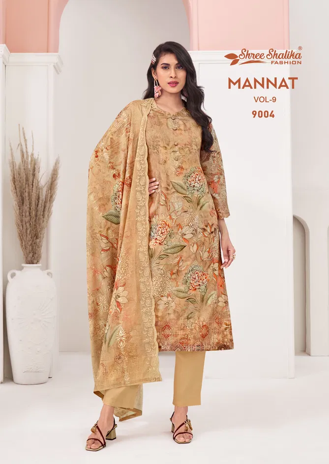 Mannat Vol 9 By Shree Shalika Digital Printed Lawn Cotton Dress Material Wholesale Online
